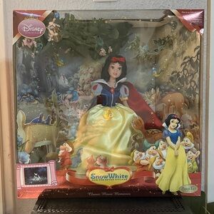 Disney Snow White porcelain Doll collectible with Red and Yellow Outfit